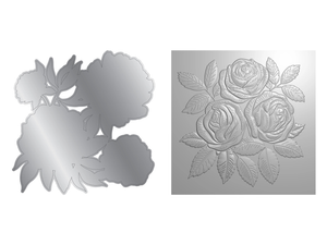 Nature's Garden - Midnight Floral 5.5"x5.5" 3D Embossing Folder & Metal Die - Rose Blooms