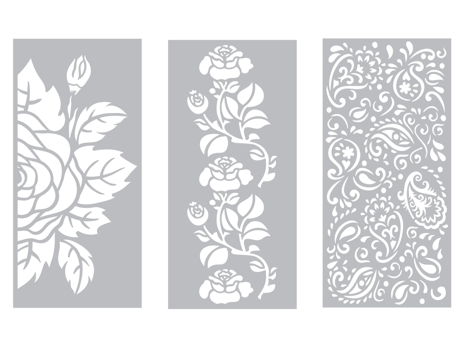 Nature's Garden - Midnight Floral Stencils - Decorative Stencil Pack