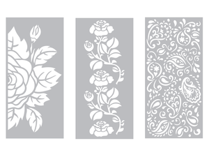 Nature's Garden - Midnight Floral Stencils - Decorative Stencil Pack