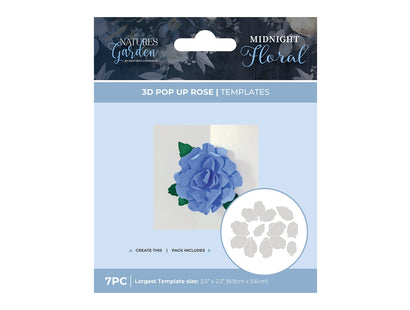 Nature's Garden - Midnight Floral Template - 3D Pop Up Rose