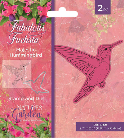 Nature's Garden Fabulous Fuchsia Stamp & Die - Majestic Hummingbird