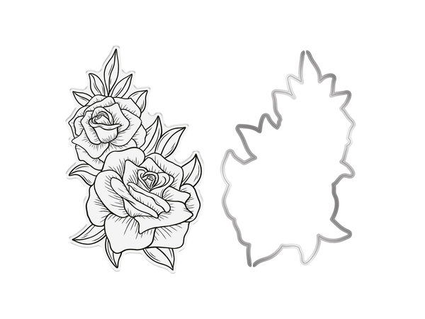 Nature's Garden Vintage Rose Stamp & Die - Rose Bouquet