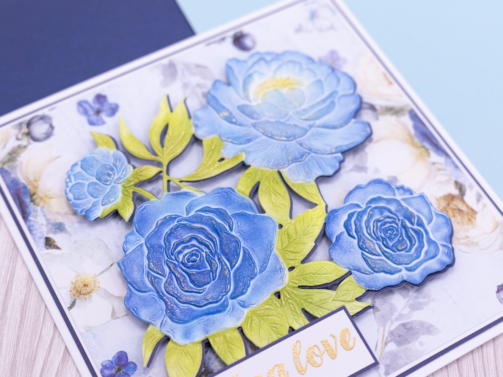 Nature's Garden - Midnight Floral 5.5"x5.5" 3D Embossing Folder & Metal Die - Rose Blooms