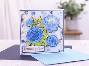 Nature's Garden - Midnight Floral 5.5"x5.5" 3D Embossing Folder & Metal Die - Rose Blooms