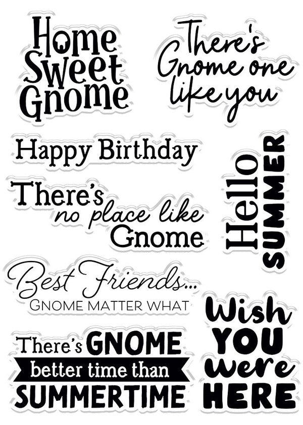 Natures Garden - Garden Gnomes A6 Clear Acrylic Stamp - Theres gnome one like you