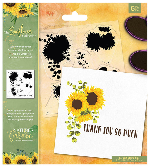 Natures Garden Sunflower Collection Photopolymer Stamp - Sunflower Bouquet