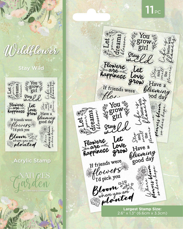 Nature's Garden Wildflower Clear Acrylic Stamp - Stay Wild