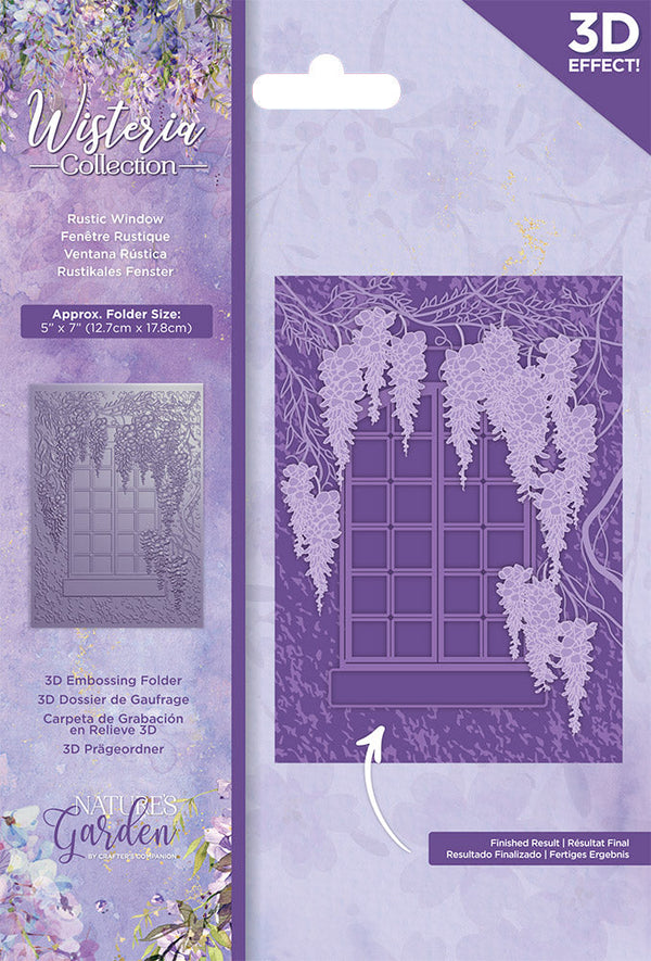 Nature's Garden Wisteria Collection 3D Embossing Folder - Rustic Window