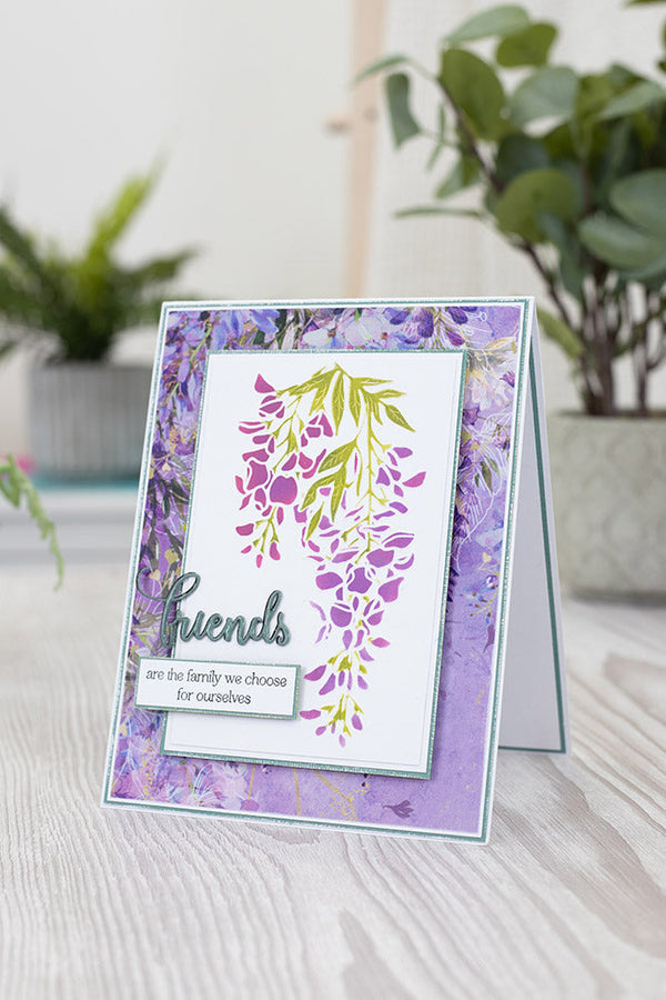 Natures Garden Wisteria Collection Embossing Folder and Stencil - Wisteria Whisper