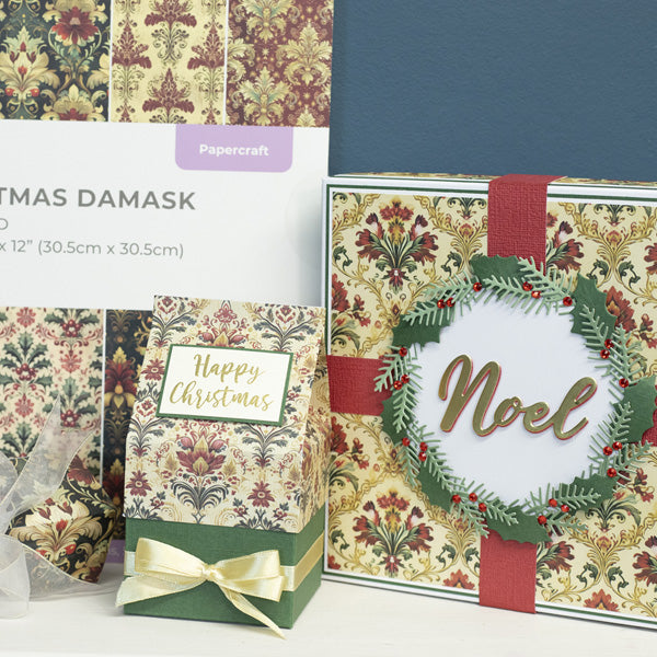 Christmas Damask Paper Pad