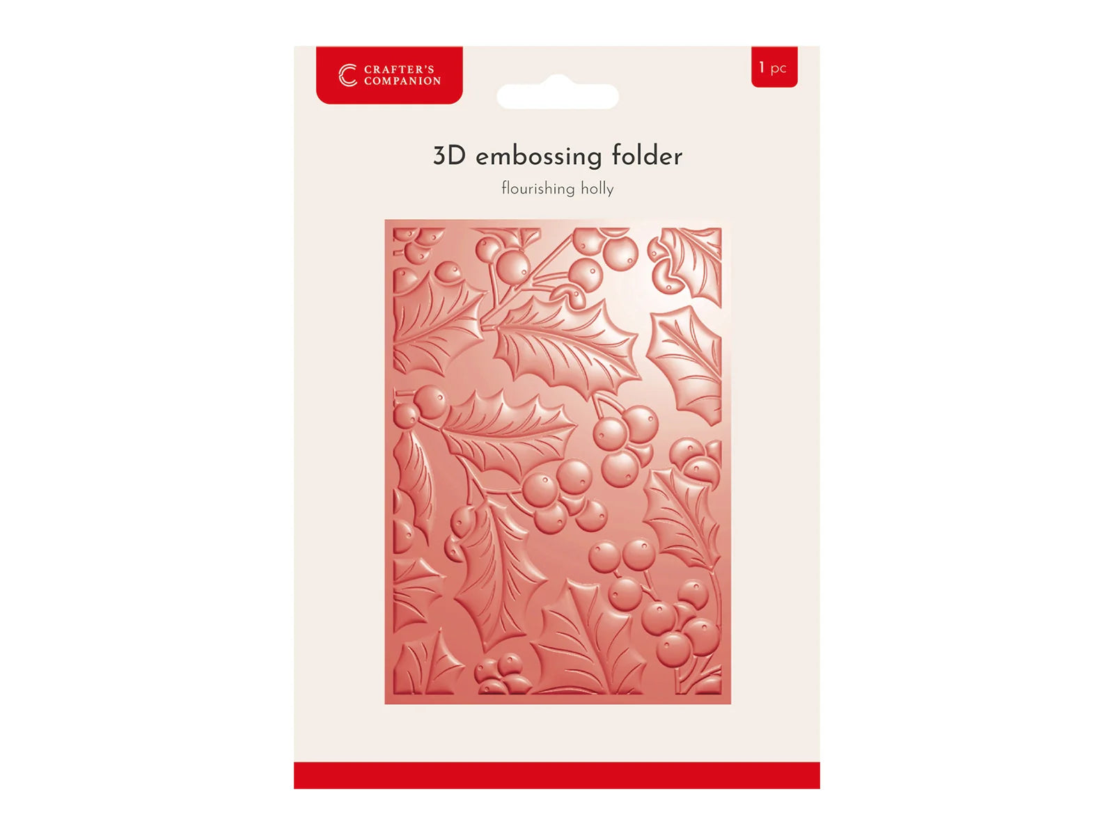 Crafter's Companion 3D Embossing Folder 5"x7" - Flourishing Holly