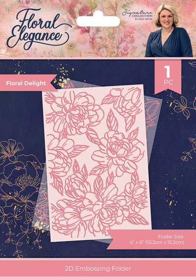 Sara Signature Floral Elegance Embossing Folder - Floral Delight