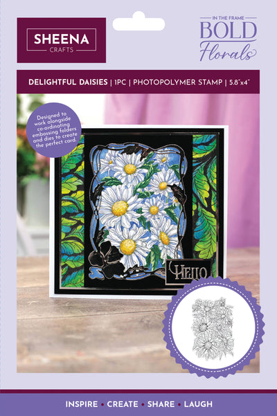 Sheena Douglass In the Frame Bold Florals Photopolymer Stamp - Delightful Daisies