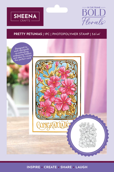 Sheena Douglass In the Frame Bold Florals Photopolymer Stamp - Pretty Petunias