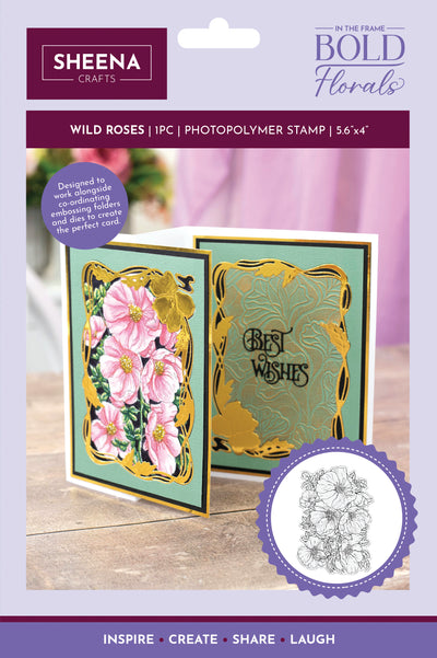 Sheena Douglass In the Frame Bold Florals Photopolymer Stamp - Wild Roses