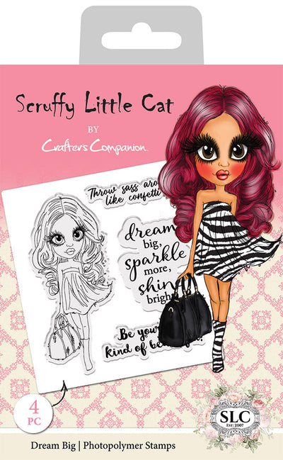 Scruffy Little Cat Photopolymer Stamp - Dream Big