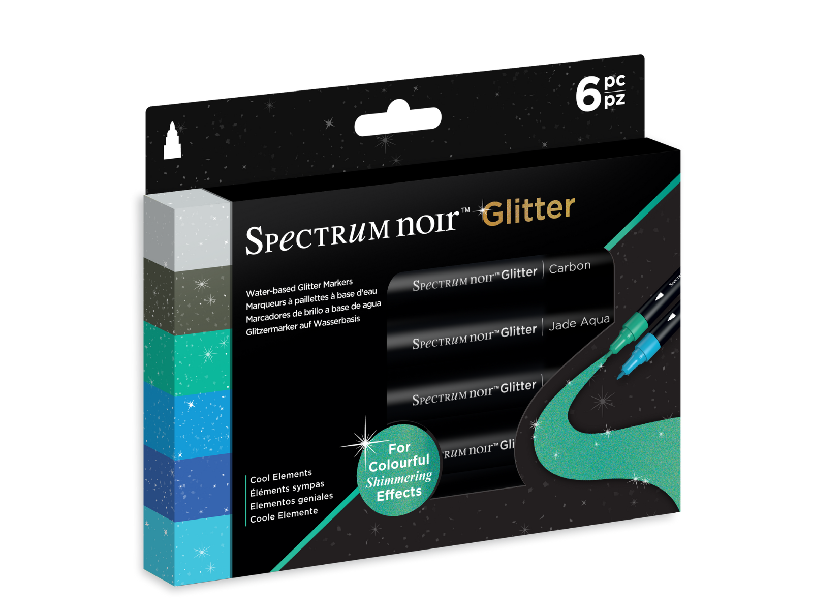 Spectrum Noir Glitter Marker-Cool Elements 6pc