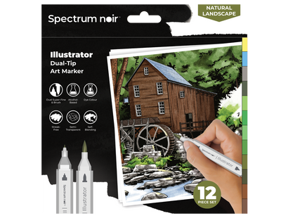 Spectrum Noir-Illustrator 12pc-Natural Landscape
