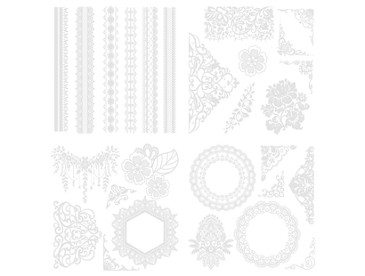 Sara Signature Antique Lace - 6" x 6" Embellishment Rub Ons