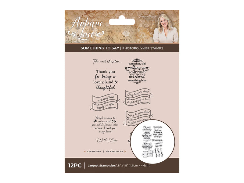 Sara Signature Antique Lace - Banners & Heartfelt Sentiments Stamp Set