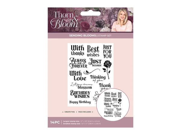 Sara Signature Thorn & Bloom Clear Acrylic Stamp Set - Sending Blooms