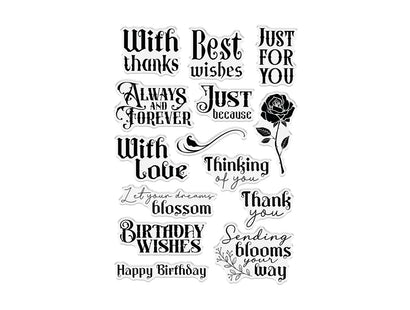 Sara Signature Thorn & Bloom Clear Acrylic Stamp Set - Sending Blooms