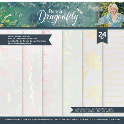 Sara Signature Dancing Dragonfly - 8 x 8 Luxury Foiled Card Pad