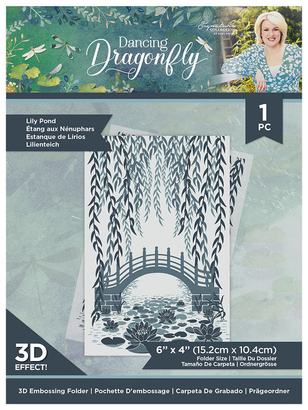 Sara Signature Dancing Dragonfly 3D Embossing Folder - Lily Pond