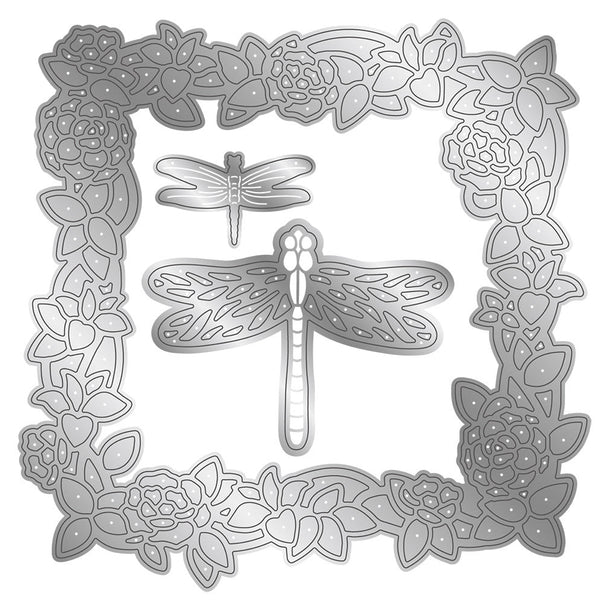 Sara Signature Dancing Dragonfly Die - Water Lily Frame