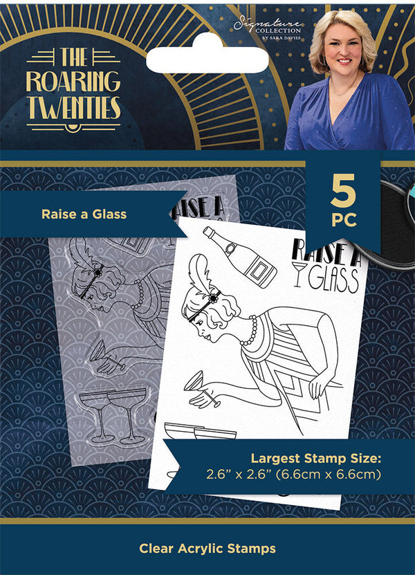 Sara Signature The Roaring 20s Clear Acrylic Stamp - Raise a glass