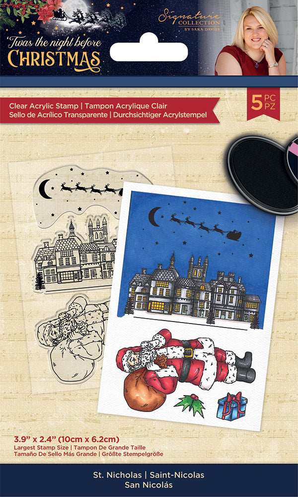 Sara Signature Twas the Night Before Christmas - Acrylic Stamp - St. Nicholas