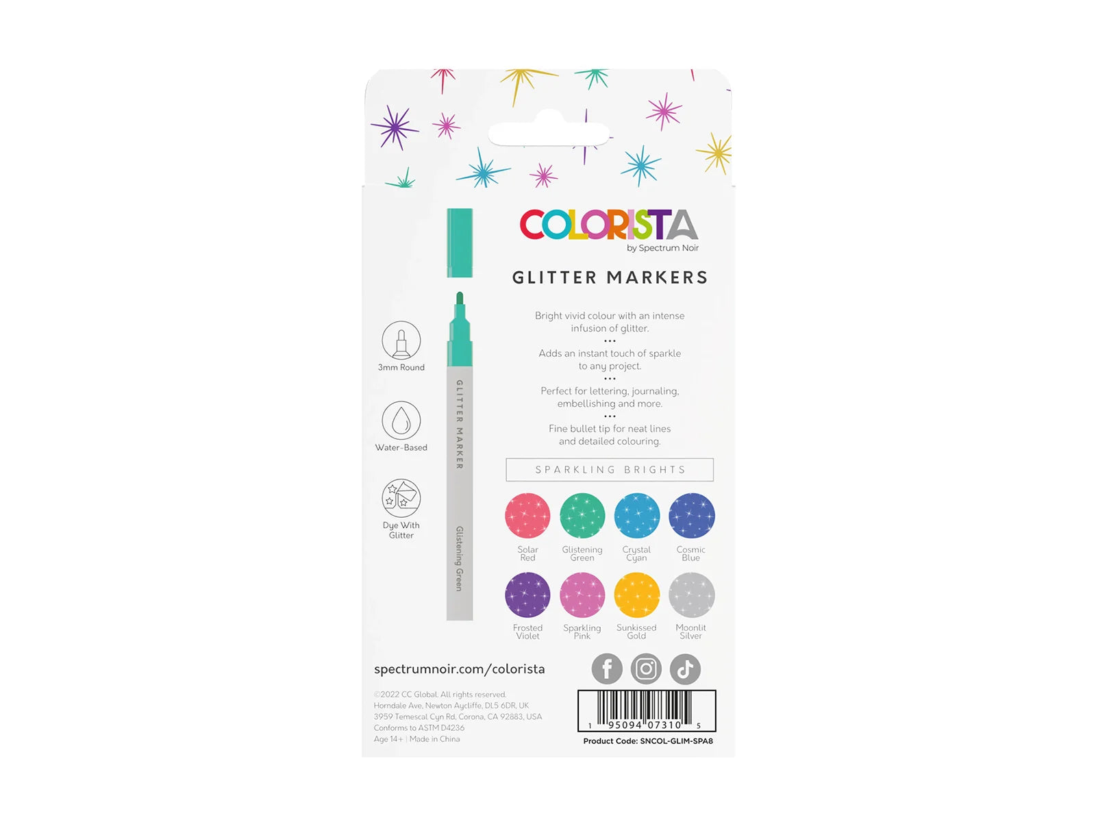 Colorista - Glitter Marker - Sparkling Brights 8pc