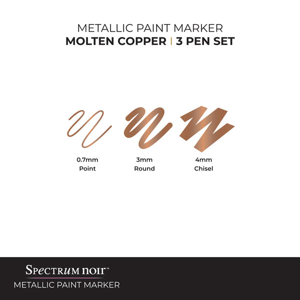 Spectrum Noir-Metallic Paint Marker (3PC) - Molten Copper