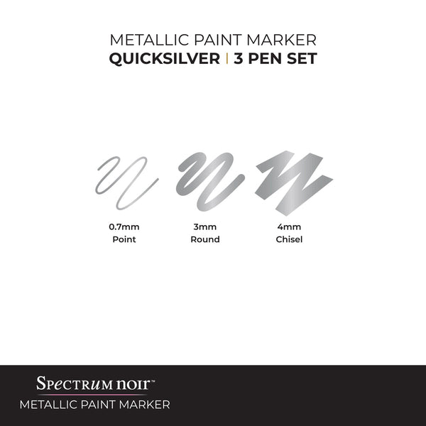 Spectrum Noir-Metallic Paint Marker (3PC) - Quicksilver