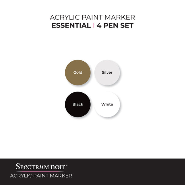 Lot de 4 Marqueurs peinture acrylique 'Spectrum Noir' Essential 3 mm - La  Fourmi creative