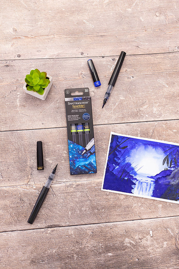 Spectrum Noir Sparkle Glitter Brush Pens 3/Pkg-Tint & Tone
