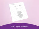 Nature's Garden Delightful Daisies Collection - Digital Stamp Sheets - A4