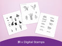 Nature's Garden Kingfisher Collection - Digital Stamp Sheets - A4