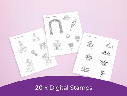 Sara Signature Age of Elegance Collection - Digital Stamp Sheets - A4