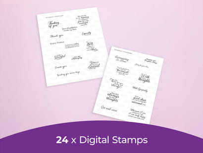 Sara Signature Caring Thoughts Collection - Digital Stamp Sheets - A4