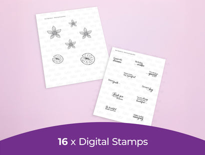 Sara Signature Dancing Dragonfly Collection - Digital Stamp Sheets - A4