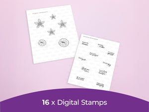 Sara Signature Dancing Dragonfly Collection - Digital Stamp Sheets - A4