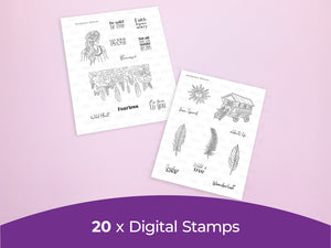 Sara Signature Bohemian Collection - Digital Stamp Sheets - A4