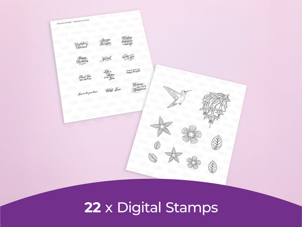 Nature's Garden Fabulous Fuchsia Collection - Digital Stamp Sheets - A4