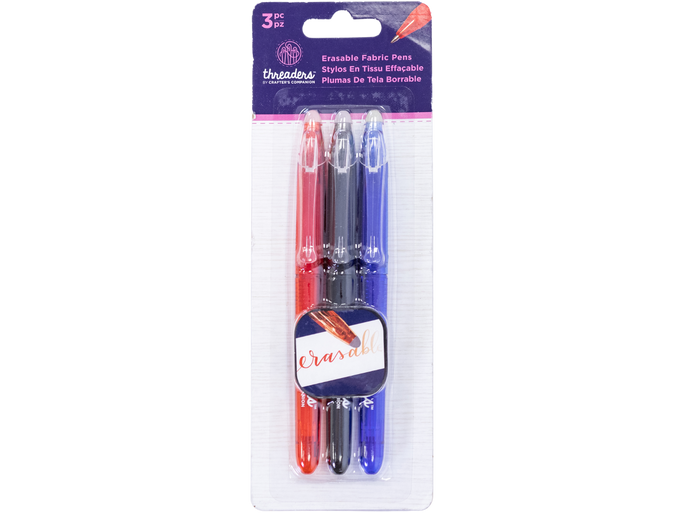 Threaders Erasable Fabric Pens - 3pk
