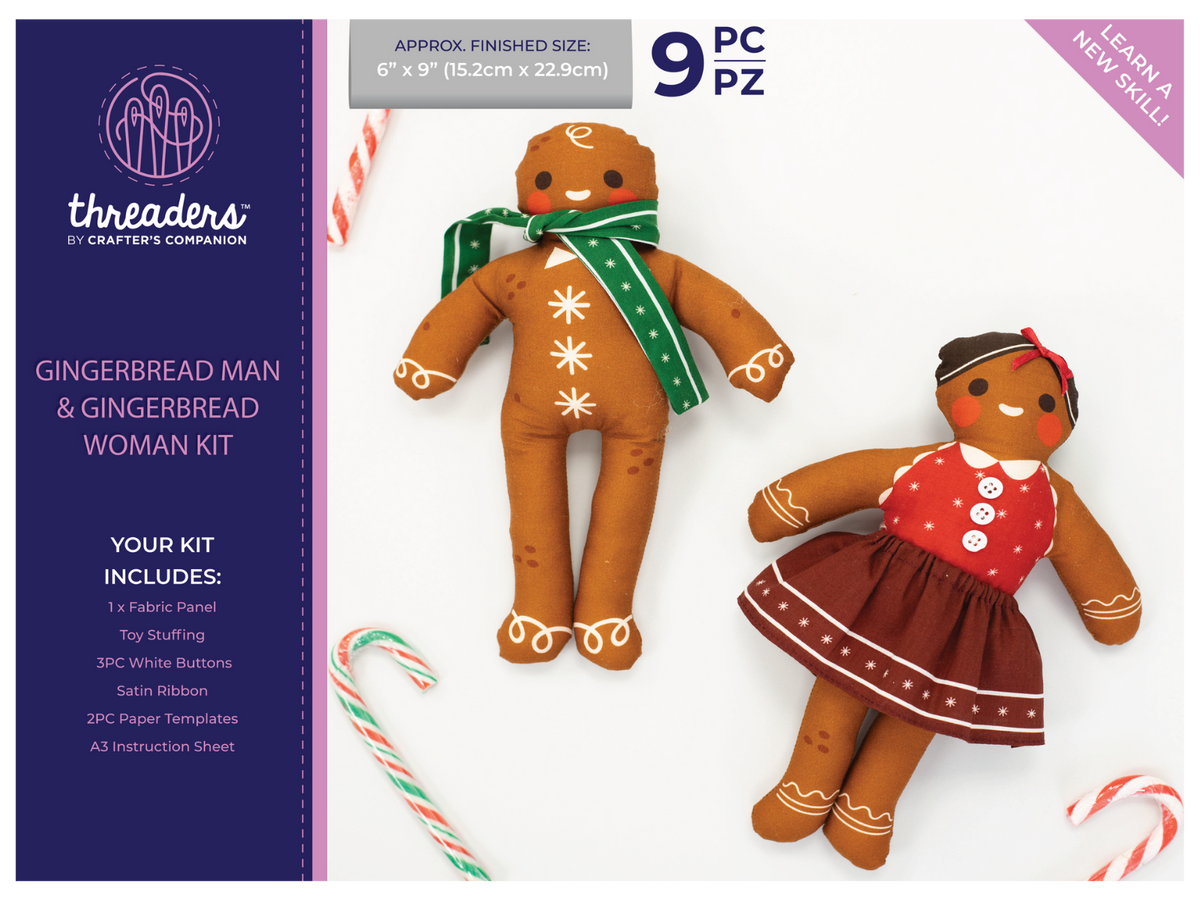 Gingerbread Threading Threaders - Gingerbread Man & Gingerbread Woman Kit | Crafter's ...