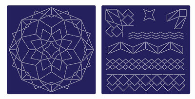Threaders 12 x 12 Quilting Stencils - Geometric
