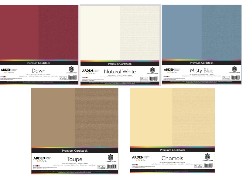 Arden 12" Cardstock Neutral Colour 5pk Bundle