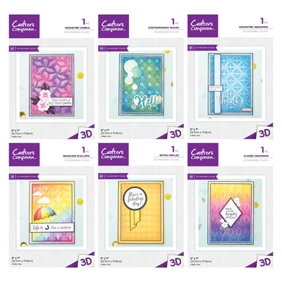 Crafter's Companion Bold Geometric 3D Embossing Folders Collection