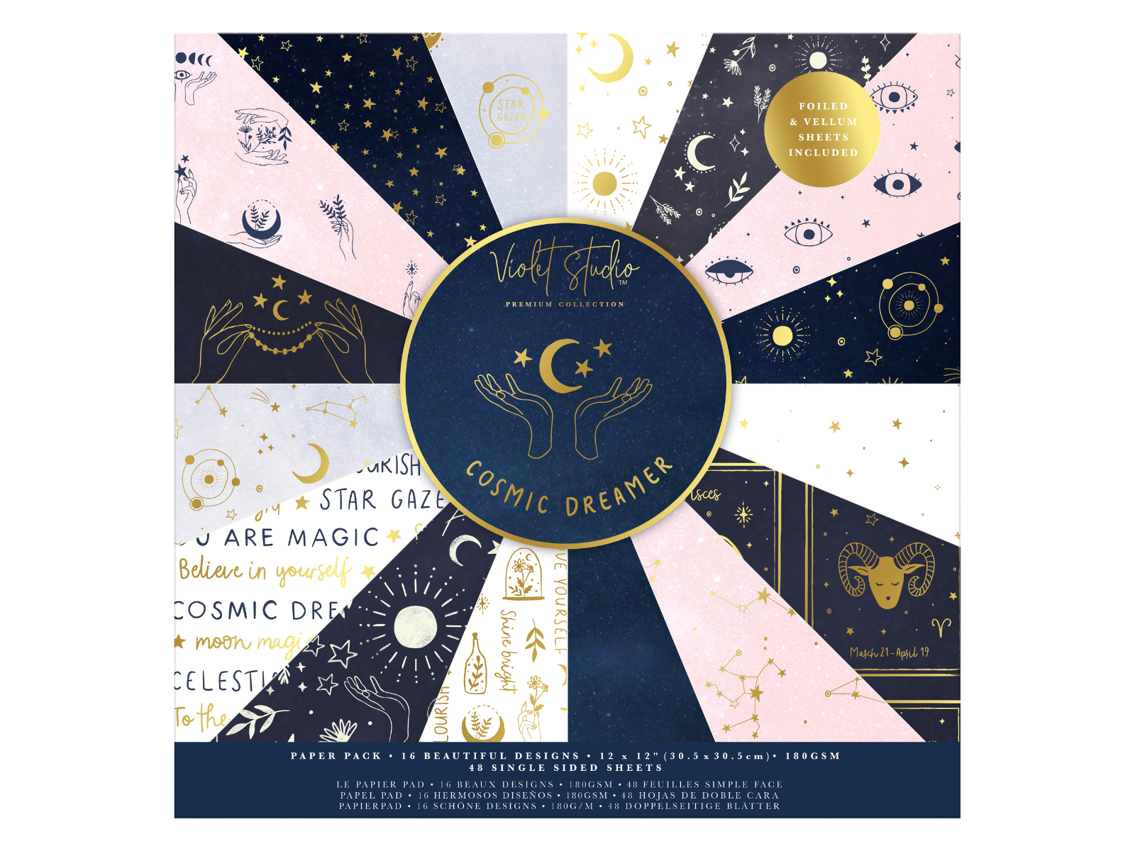 Violet Studios 12x12" Premium Paper Pack - Cosmic Dreamer - 48pk